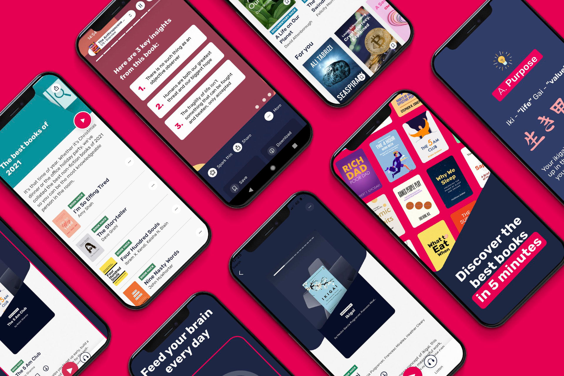 Uptime app screens across book hacks and collections